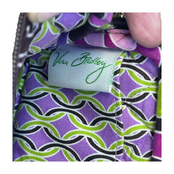 Vera Bradley Punch Wallet Women's Purple Brown Floral Cotton Quilted Zip Around - Picture 5 of 6